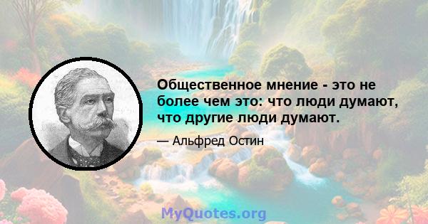 Общественное мнение - это не более чем это: что люди думают, что другие люди думают.