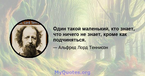 Один такой маленький, кто знает, что ничего не знает, кроме как подчиняться.