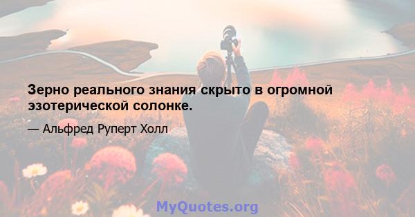 Зерно реального знания скрыто в огромной эзотерической солонке.