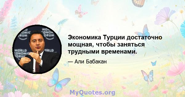 Экономика Турции достаточно мощная, чтобы заняться трудными временами.