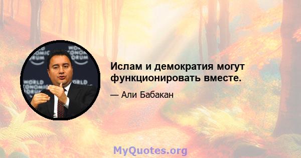 Ислам и демократия могут функционировать вместе.