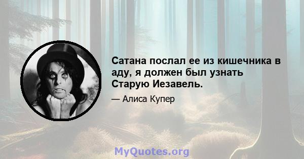 Сатана послал ее из кишечника в аду, я должен был узнать Старую Иезавель.