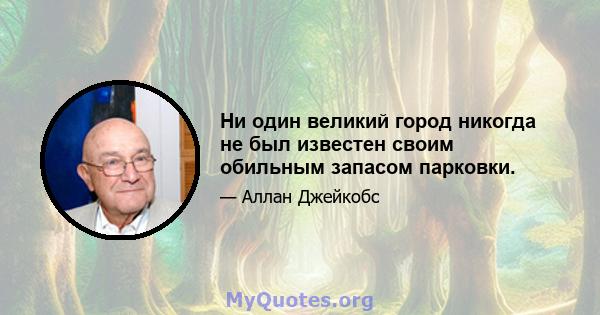 Ни один великий город никогда не был известен своим обильным запасом парковки.