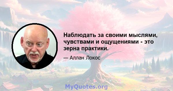 Наблюдать за своими мыслями, чувствами и ощущениями - это зерна практики.