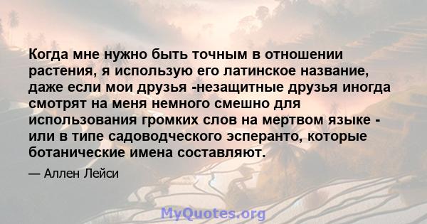 Когда мне нужно быть точным в отношении растения, я использую его латинское название, даже если мои друзья -незащитные друзья иногда смотрят на меня немного смешно для использования громких слов на мертвом языке - или в 