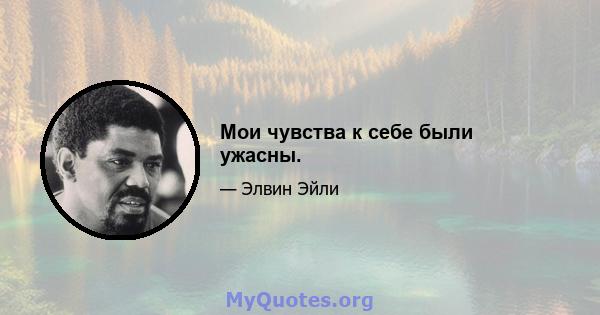 Мои чувства к себе были ужасны.