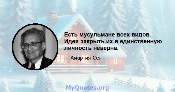 Есть мусульмане всех видов. Идея закрыть их в единственную личность неверна.