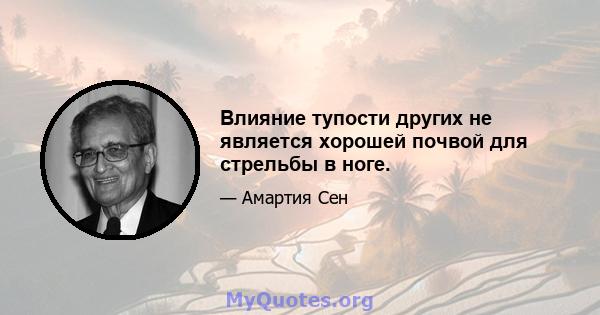 Влияние тупости других не является хорошей почвой для стрельбы в ноге.