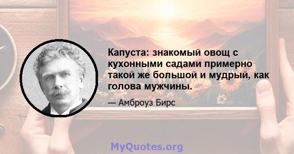 Капуста: знакомый овощ с кухонными садами примерно такой же большой и мудрый, как голова мужчины.