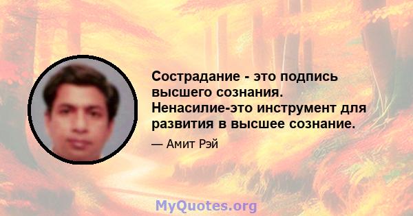 Сострадание - это подпись высшего сознания. Ненасилие-это инструмент для развития в высшее сознание.