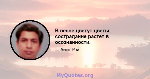 В весне цветут цветы, сострадание растет в осознанности.