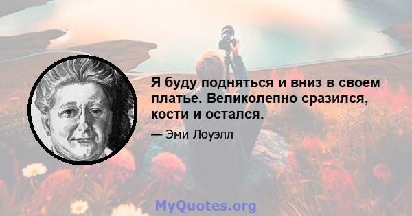 Я буду подняться и вниз в своем платье. Великолепно сразился, кости и остался.