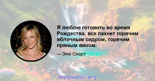 Я люблю готовить во время Рождества, все пахнет горячим яблочным сидром, горячим пряным вином.