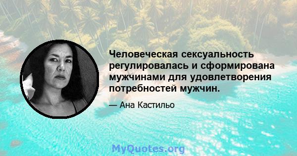 Человеческая сексуальность регулировалась и сформирована мужчинами для удовлетворения потребностей мужчин.