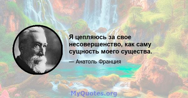 Я цепляюсь за свое несовершенство, как саму сущность моего существа.