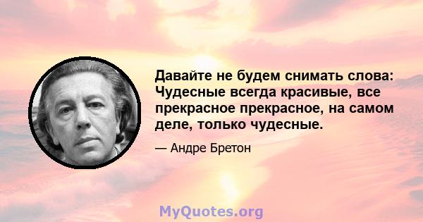 Давайте не будем снимать слова: Чудесные всегда красивые, все прекрасное прекрасное, на самом деле, только чудесные.