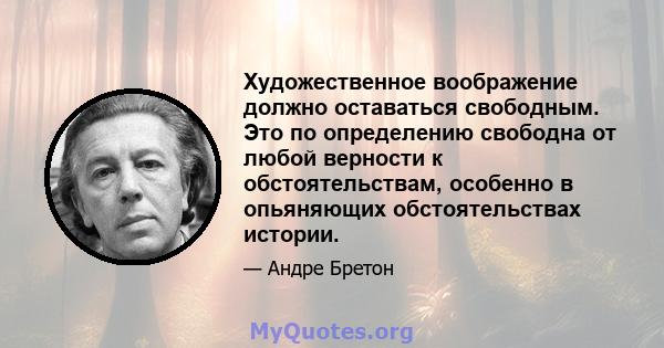 Художественное воображение должно оставаться свободным. Это по определению свободна от любой верности к обстоятельствам, особенно в опьяняющих обстоятельствах истории.