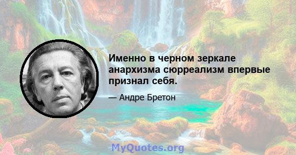 Именно в черном зеркале анархизма сюрреализм впервые признал себя.