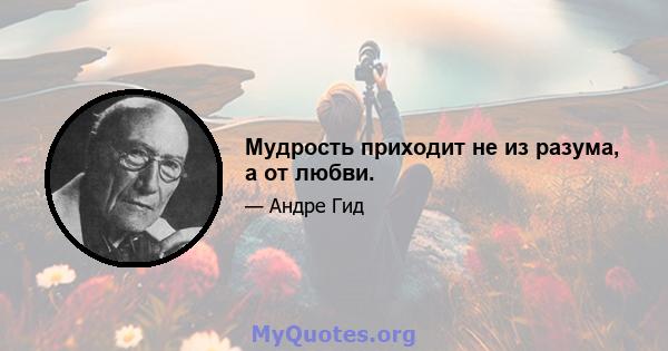 Мудрость приходит не из разума, а от любви.