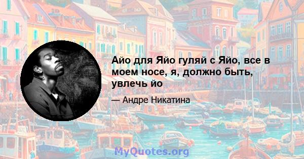 Айо для Яйо гуляй с Яйо, все в моем носе, я, должно быть, увлечь йо