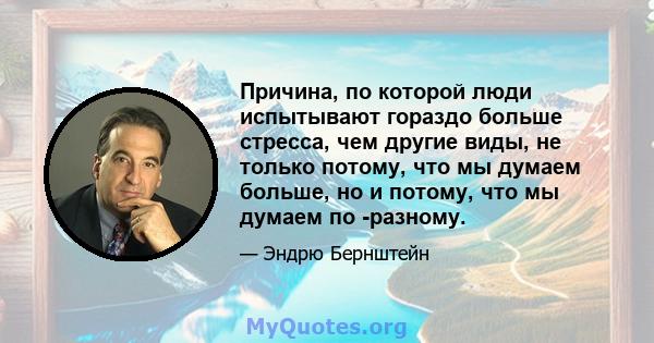 Причина, по которой люди испытывают гораздо больше стресса, чем другие виды, не только потому, что мы думаем больше, но и потому, что мы думаем по -разному.