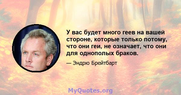 У вас будет много геев на вашей стороне, которые только потому, что они геи, не означает, что они для однополых браков.