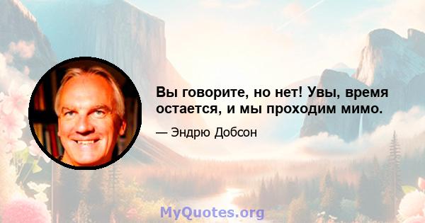 Вы говорите, но нет! Увы, время остается, и мы проходим мимо.