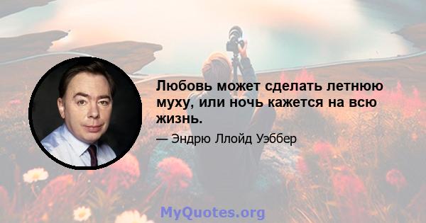 Любовь может сделать летнюю муху, или ночь кажется на всю жизнь.