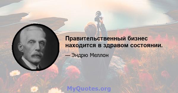 Правительственный бизнес находится в здравом состоянии.