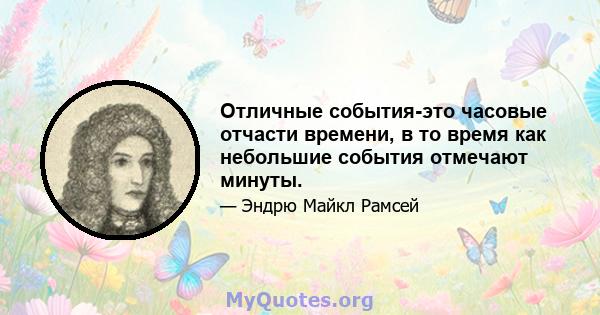 Отличные события-это часовые отчасти времени, в то время как небольшие события отмечают минуты.