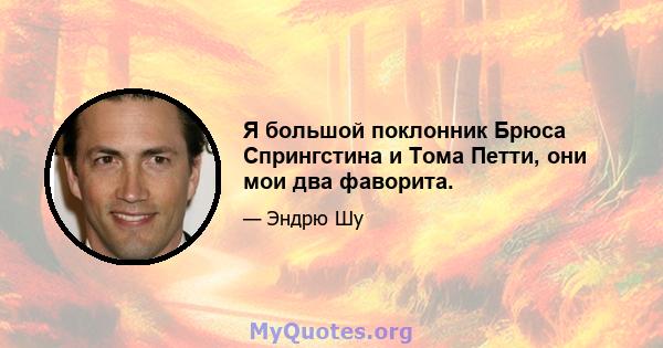 Я большой поклонник Брюса Спрингстина и Тома Петти, они мои два фаворита.