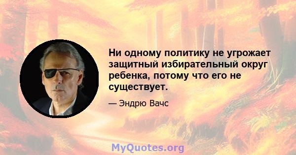 Ни одному политику не угрожает защитный избирательный округ ребенка, потому что его не существует.