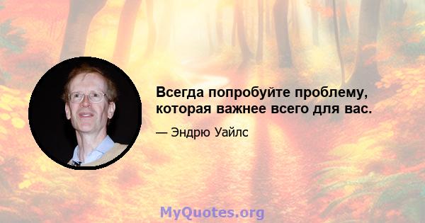 Всегда попробуйте проблему, которая важнее всего для вас.