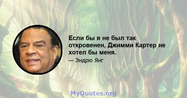 Если бы я не был так откровенен, Джимми Картер не хотел бы меня.