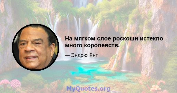 На мягком слое роскоши истекло много королевств.