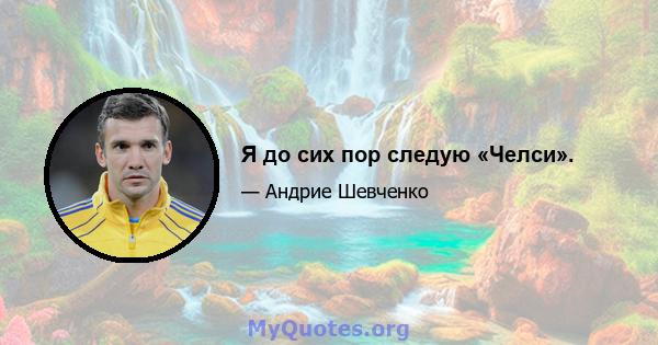 Я до сих пор следую «Челси».