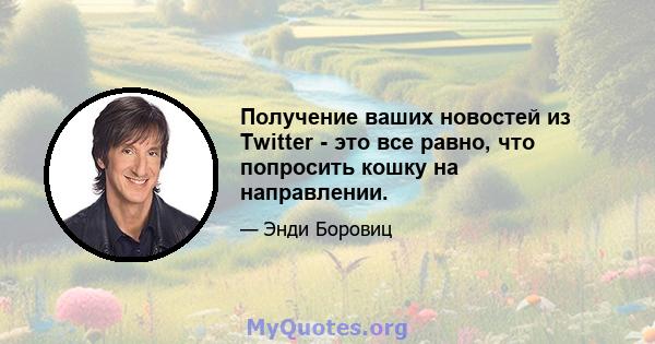 Получение ваших новостей из Twitter - это все равно, что попросить кошку на направлении.