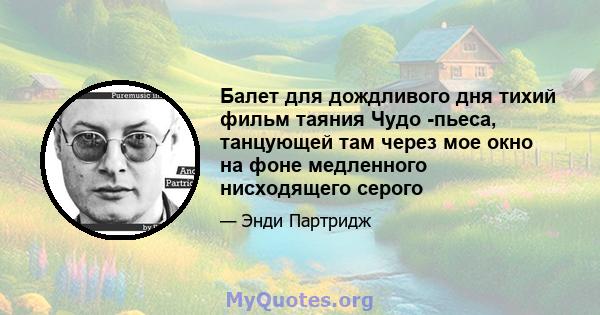 Балет для дождливого дня тихий фильм таяния Чудо -пьеса, танцующей там через мое окно на фоне медленного нисходящего серого