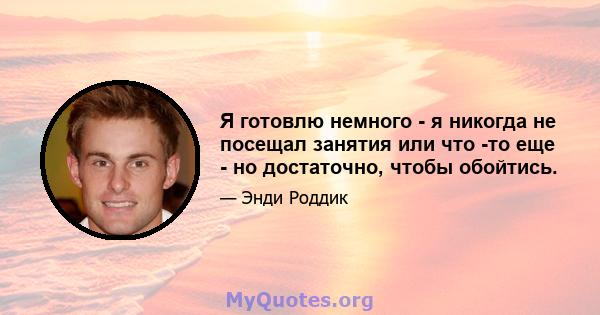 Я готовлю немного - я никогда не посещал занятия или что -то еще - но достаточно, чтобы обойтись.