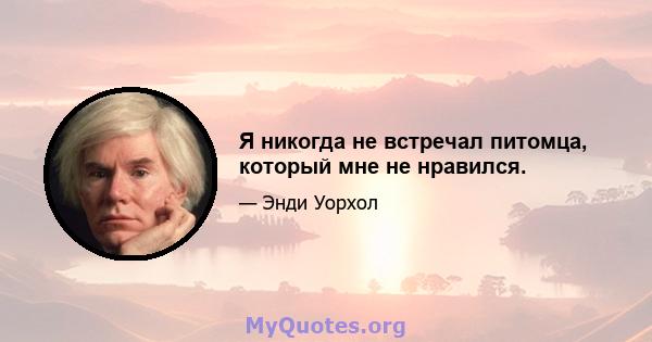 Я никогда не встречал питомца, который мне не нравился.