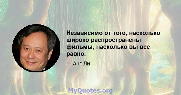 Независимо от того, насколько широко распространены фильмы, насколько вы все равно.