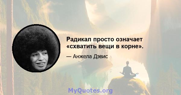 Радикал просто означает «схватить вещи в корне».