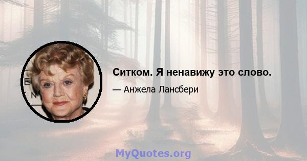 Ситком. Я ненавижу это слово.