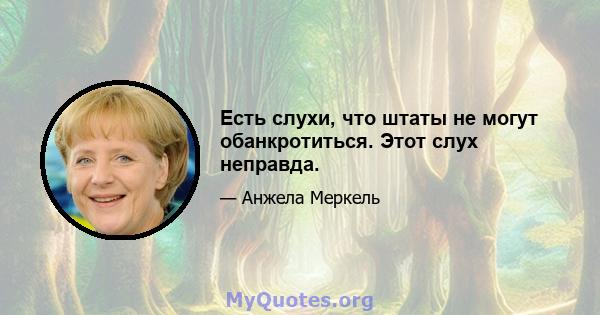 Есть слухи, что штаты не могут обанкротиться. Этот слух неправда.