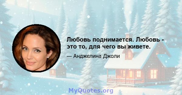 Любовь поднимается. Любовь - это то, для чего вы живете.