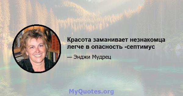 Красота заманивает незнакомца легче в опасность -септимус