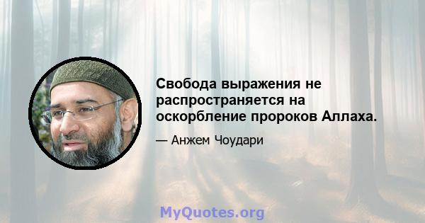 Свобода выражения не распространяется на оскорбление пророков Аллаха.