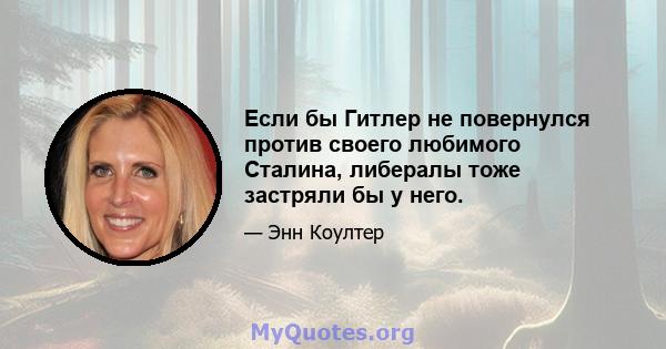 Если бы Гитлер не повернулся против своего любимого Сталина, либералы тоже застряли бы у него.