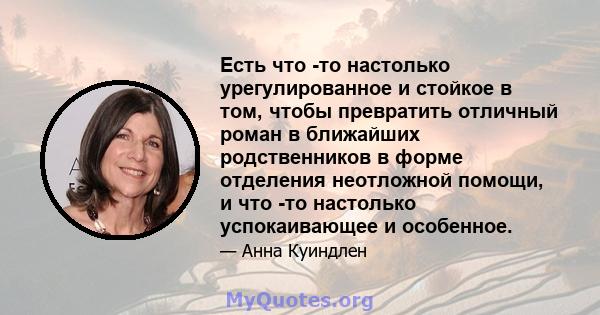 Есть что -то настолько урегулированное и стойкое в том, чтобы превратить отличный роман в ближайших родственников в форме отделения неотложной помощи, и что -то настолько успокаивающее и особенное.