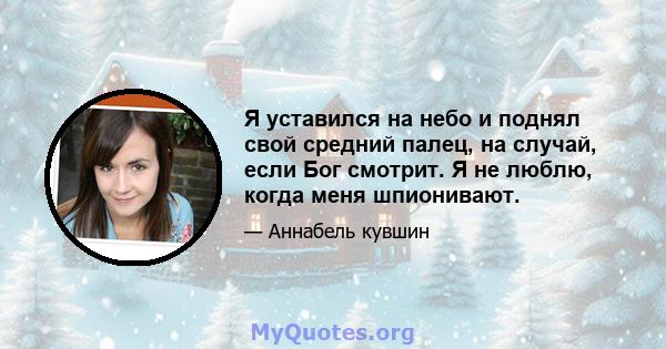 Я уставился на небо и поднял свой средний палец, на случай, если Бог смотрит. Я не люблю, когда меня шпионивают.